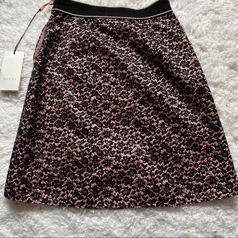 Gucci Tiger Embellished Viscose & Lace Skirt - Picture 7 of 10